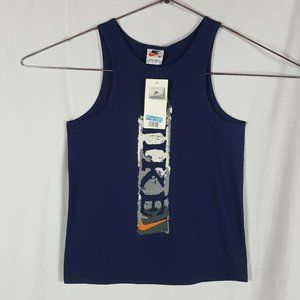 Vtg 90s Nike Spell Out Boys Tank Top M Double
